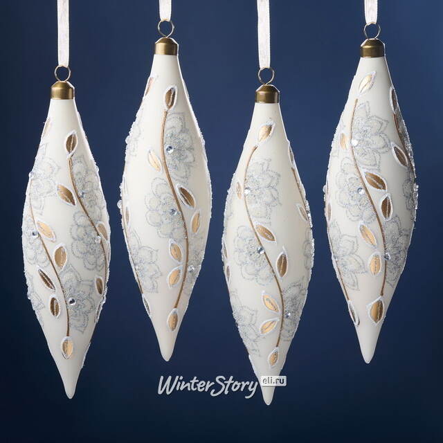 Елочные игрушки Lussuoso Fanagoria 21 см, 4 шт, стекло Winter Deco