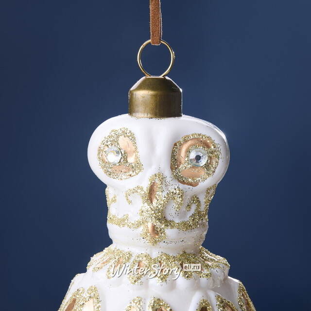 Елочные игрушки Gufo Bianco 16 см, 3 шт, стекло Winter Deco