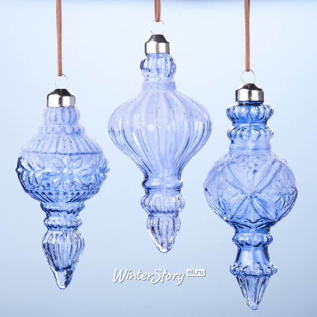 Елочные игрушки Velarium 12-14 см, 3 шт, стекло Winter Deco