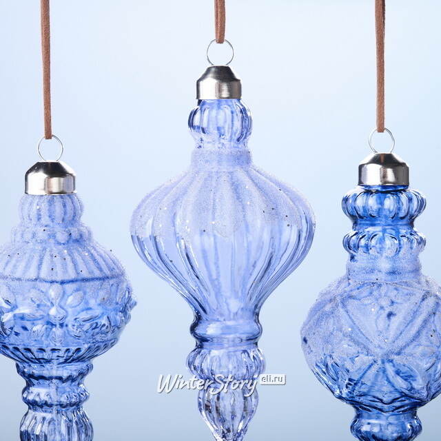 Елочные игрушки Velarium 12-14 см, 3 шт, стекло Winter Deco