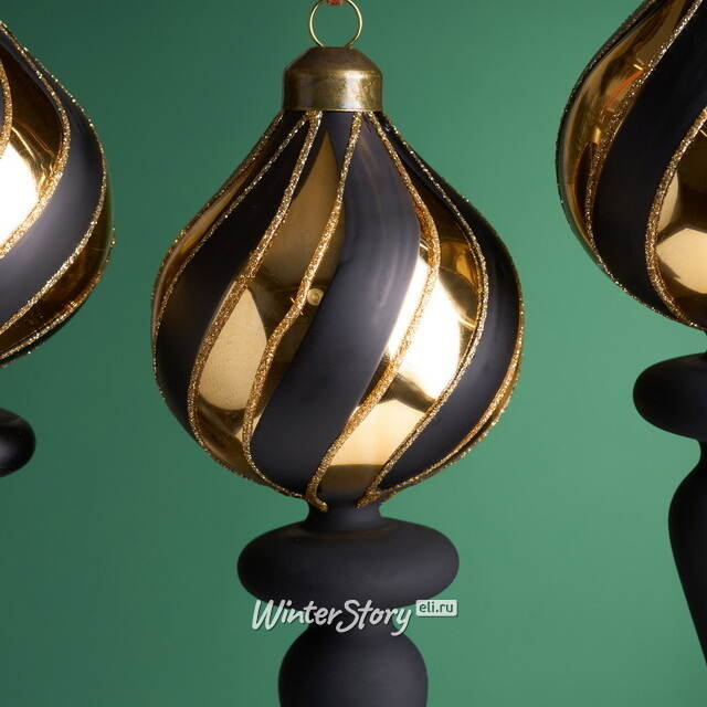 Елочные игрушки Arabesque 17 см, 3 шт, стекло Winter Deco