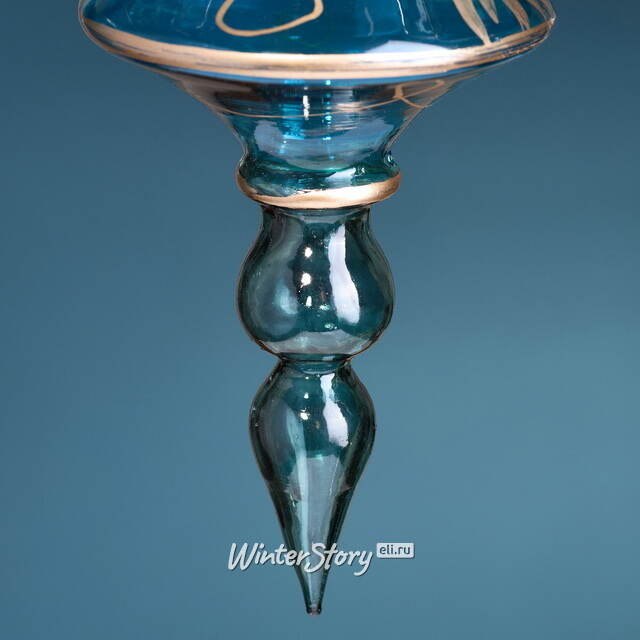 Елочные игрушки Lanterna Azzurra 14 см, 3 шт, стекло Winter Deco