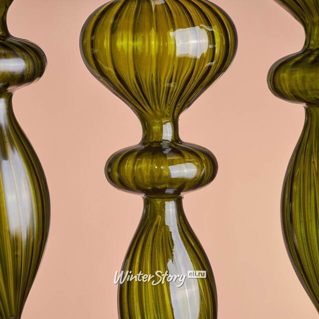 Елочные игрушки Fata Verde 17 см, 3 шт, стекло Winter Deco