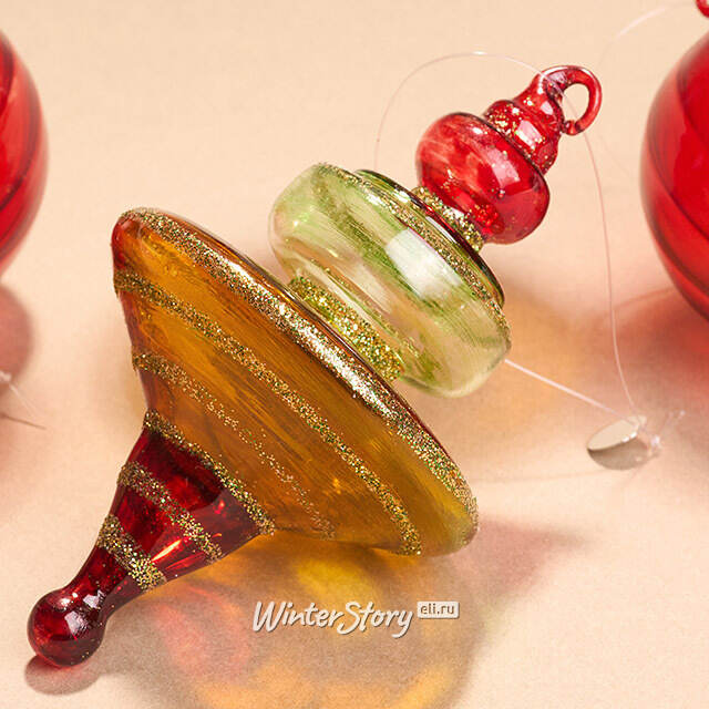 Елочные игрушки Follia Alla Fragola 11 см, 6 шт, стекло Winter Deco