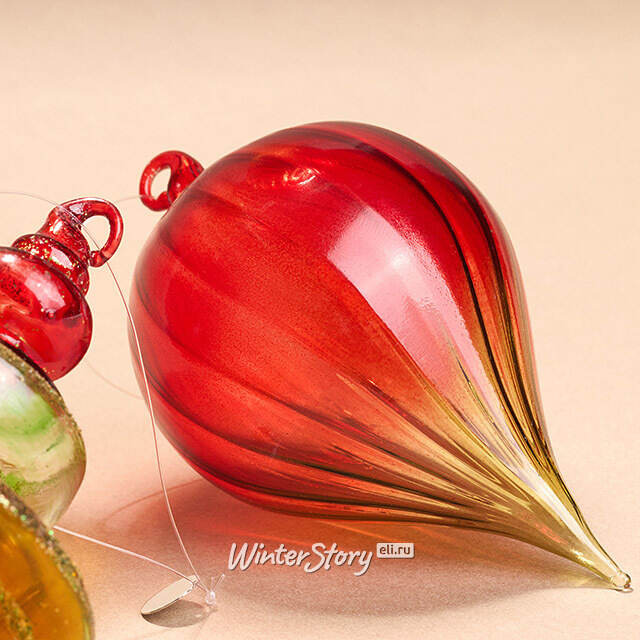 Елочные игрушки Follia Alla Fragola 11 см, 6 шт, стекло Winter Deco