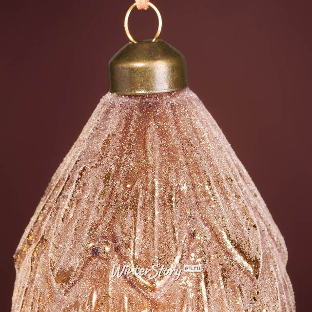 Елочные игрушки Шишки - Brass Rime 13 см, 4 шт, стекло Winter Deco