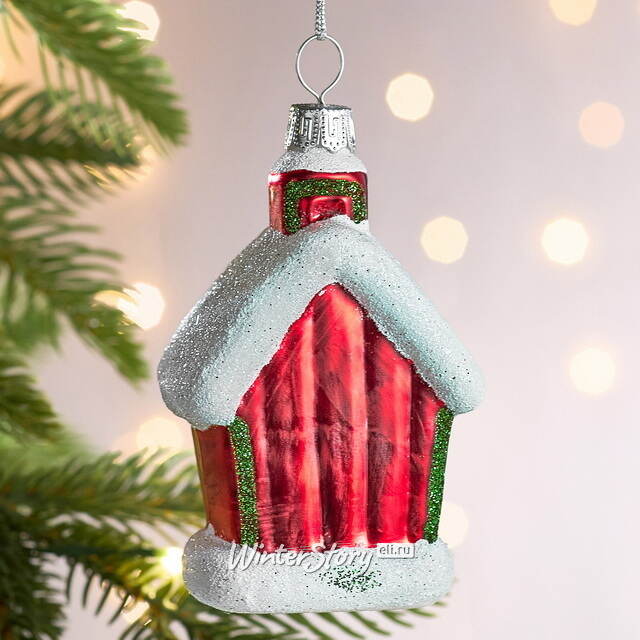 Елочная игрушка Новогодняя Конюшня 10 см, стекло Winter Deco