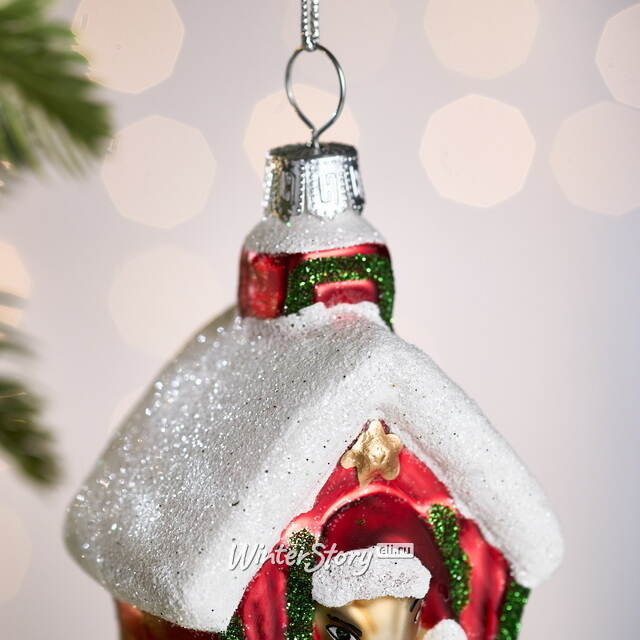 Елочная игрушка Новогодняя Конюшня 10 см, стекло Winter Deco