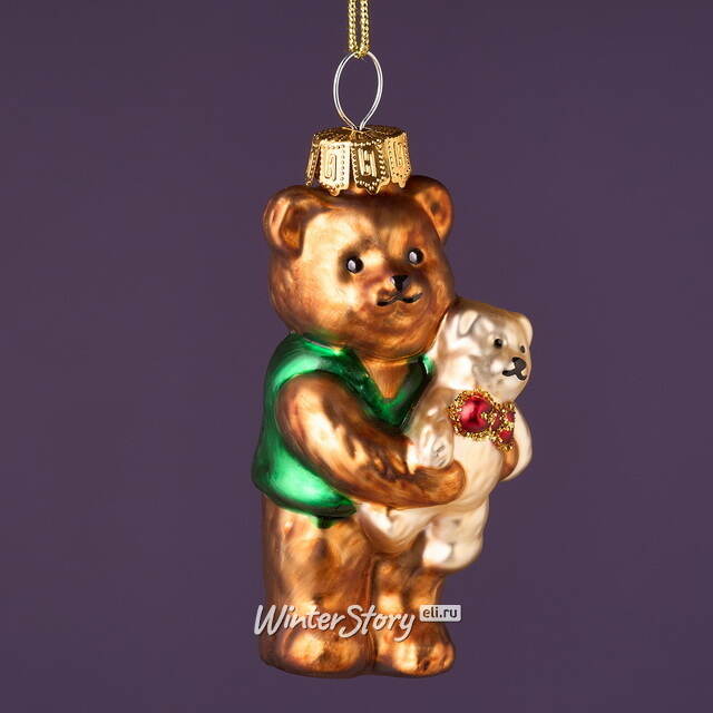 Елочная игрушка Мишка Тимоша 8 см, стекло Winter Deco