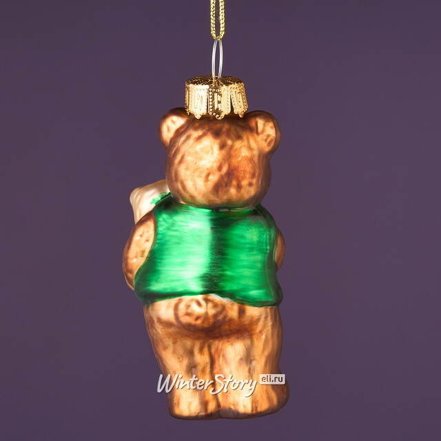 Елочная игрушка Мишка Тимоша 8 см, стекло Winter Deco