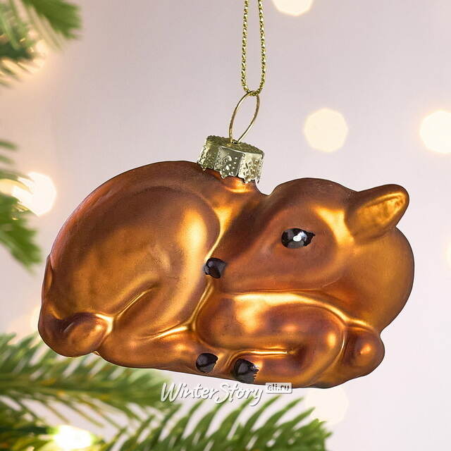 Елочная игрушка Олененок Буяшка 7 см, стекло Winter Deco