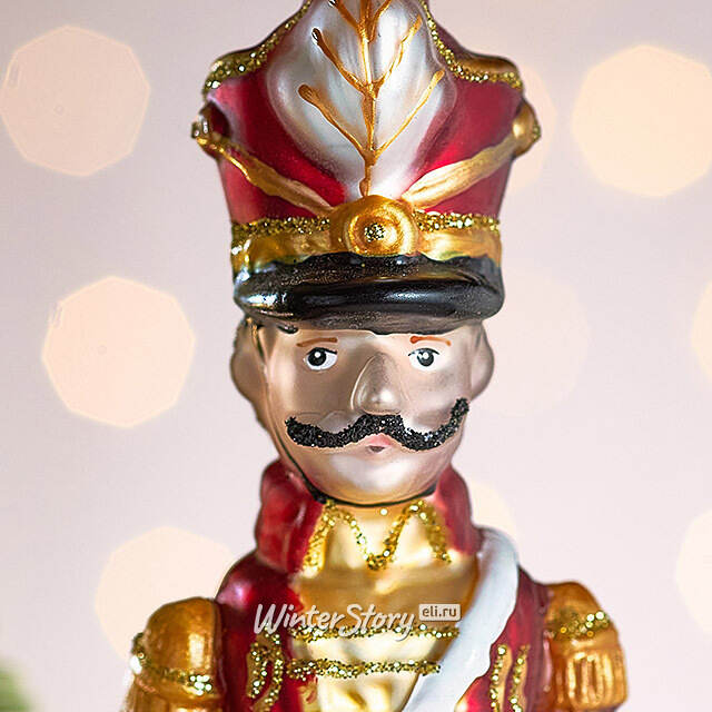 Елочная игрушка Барабанщик Уильям из королевства Дрейкерк 18 см, стекло Winter Deco