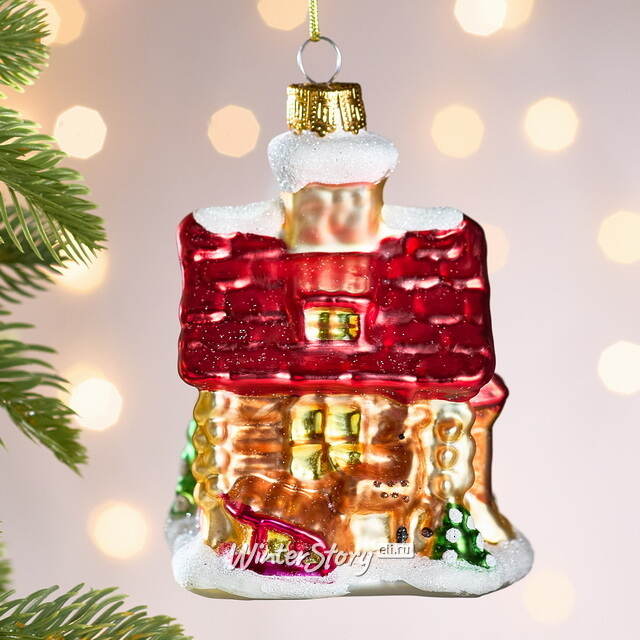 Елочная игрушка Избушка из Донридж 12 см, стекло Winter Deco