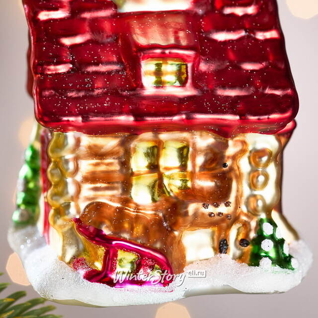 Елочная игрушка Избушка из Донридж 12 см, стекло Winter Deco