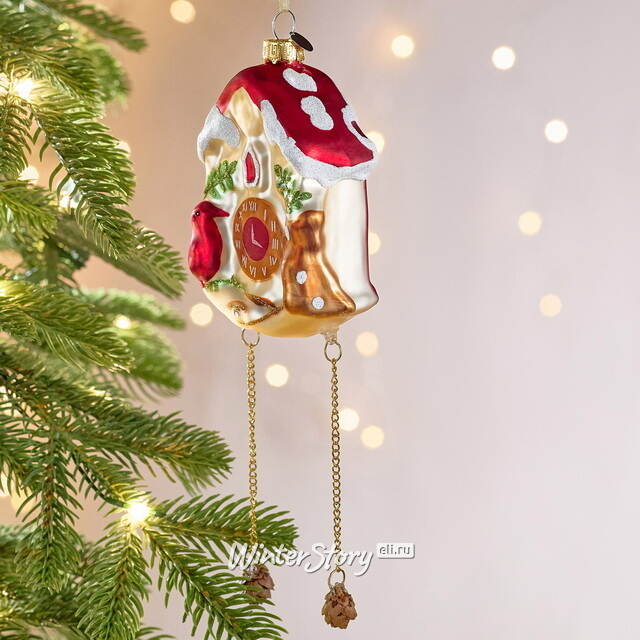 Елочная игрушка Часы с маятником - Wonderful Time 12 см, стекло Winter Deco