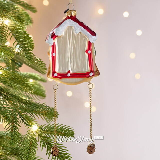 Елочная игрушка Часы с маятником - Wonderful Time 12 см, стекло Winter Deco