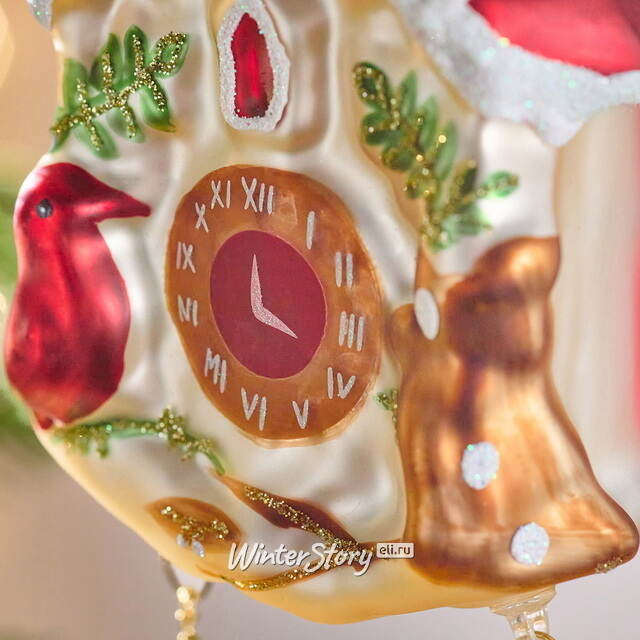 Елочная игрушка Часы с маятником - Wonderful Time 12 см, стекло Winter Deco