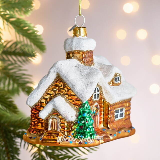 Елочная игрушка Домик сказочных зверей из Гилдгейла 11 см, стекло Winter Deco