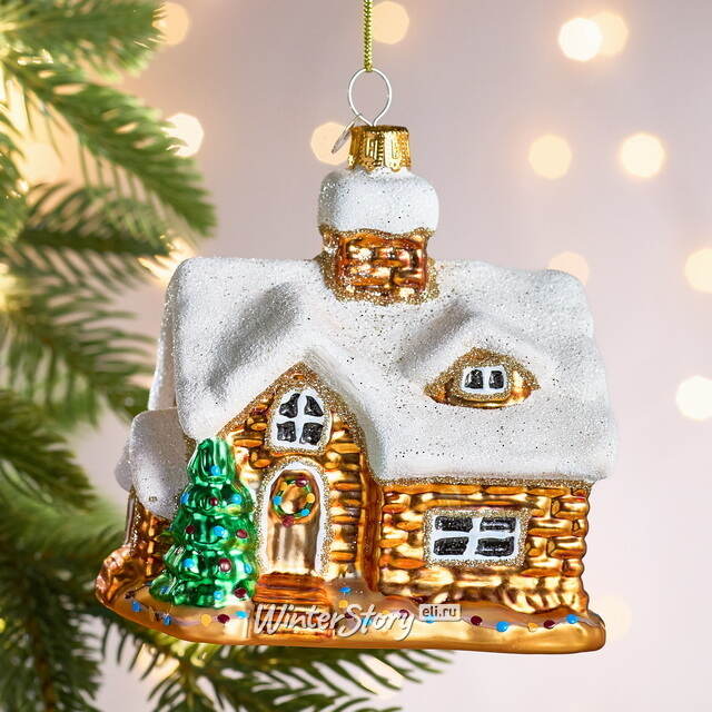 Елочная игрушка Домик сказочных зверей из Гилдгейла 11 см, стекло Winter Deco