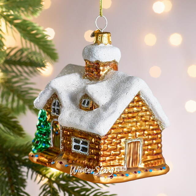 Елочная игрушка Домик сказочных зверей из Гилдгейла 11 см, стекло Winter Deco