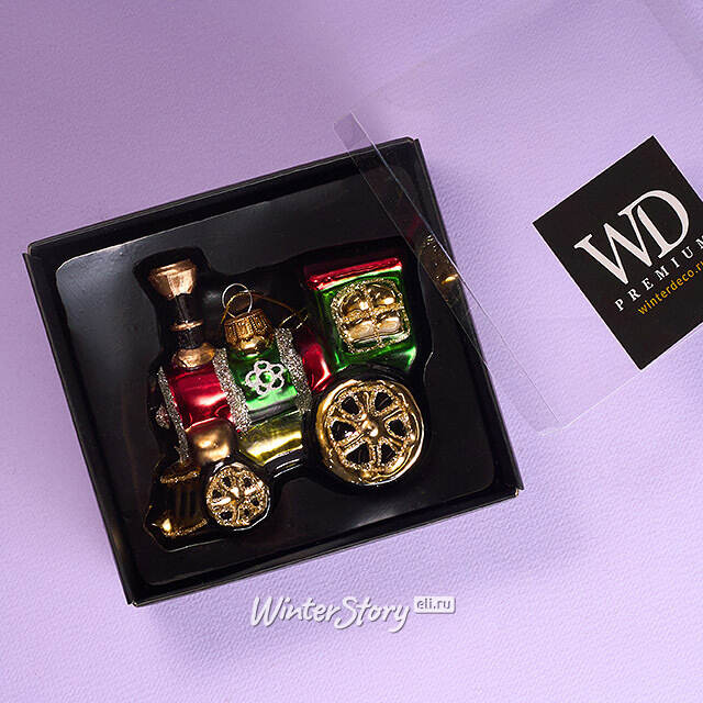 Елочная игрушка Паровоз из сказки 12 см, стекло Winter Deco