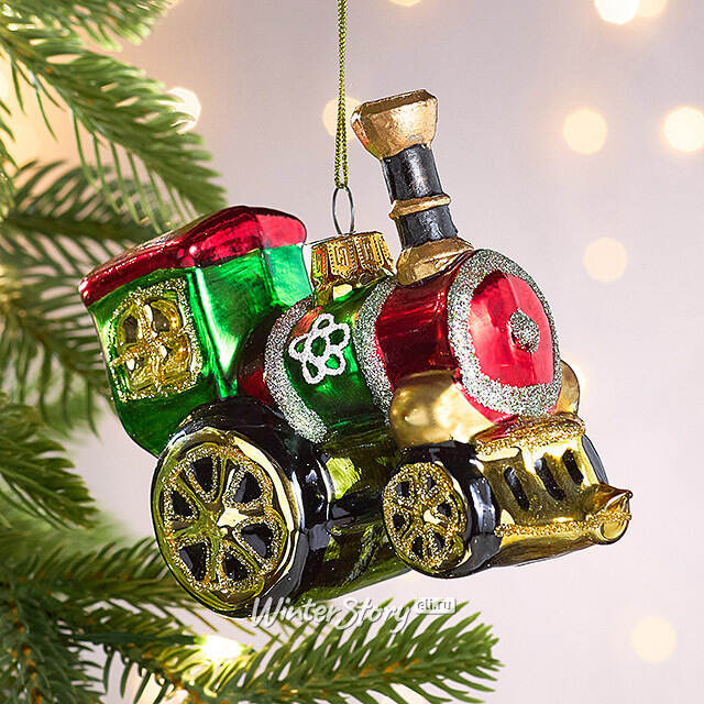 Елочная игрушка Паровоз из сказки 12 см, стекло Winter Deco