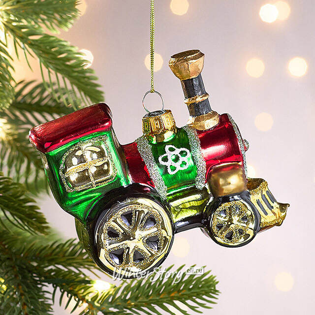 Елочная игрушка Паровоз из сказки 12 см, стекло Winter Deco