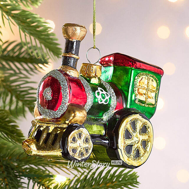 Елочная игрушка Паровоз из сказки 12 см, стекло Winter Deco