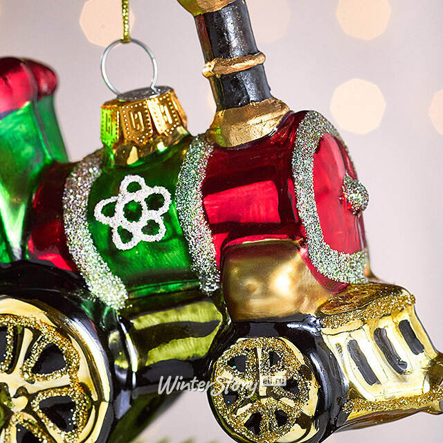 Елочная игрушка Паровоз из сказки 12 см, стекло Winter Deco