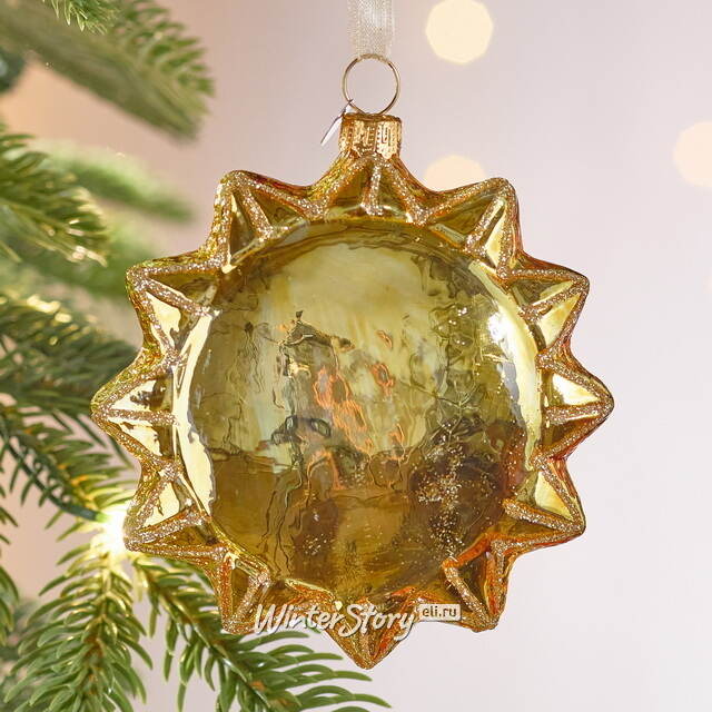 Елочная игрушка Солнце и Луна - Небесные Светила 10 см в подарочной коробке, стекло Winter Deco