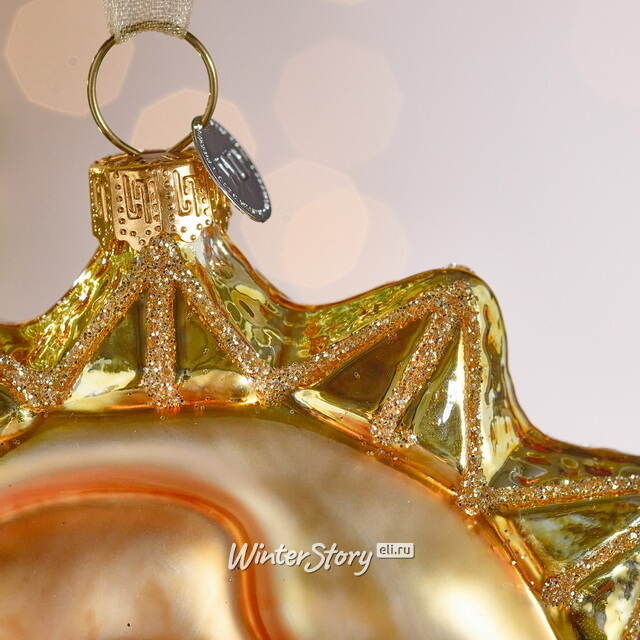 Елочная игрушка Солнце и Луна - Небесные Светила 10 см в подарочной коробке, стекло Winter Deco