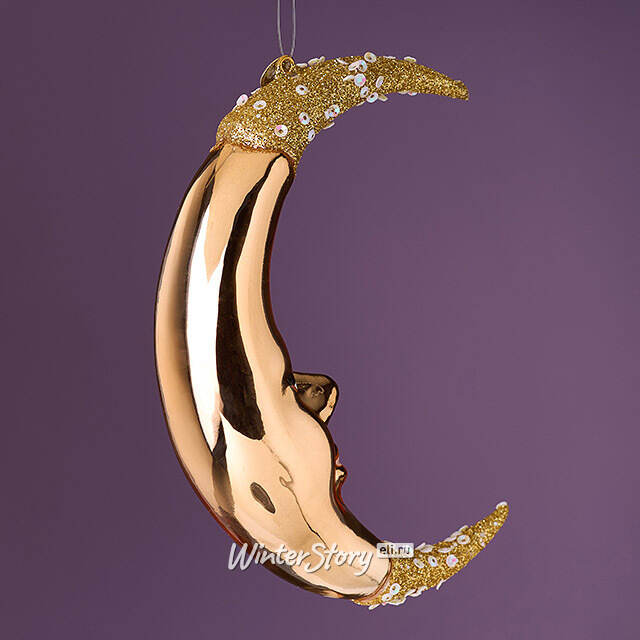 Елочная игрушка Месяц Markington 14 см в подарочной коробке, стекло Winter Deco