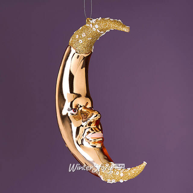 Елочная игрушка Месяц Markington 14 см в подарочной коробке, стекло Winter Deco