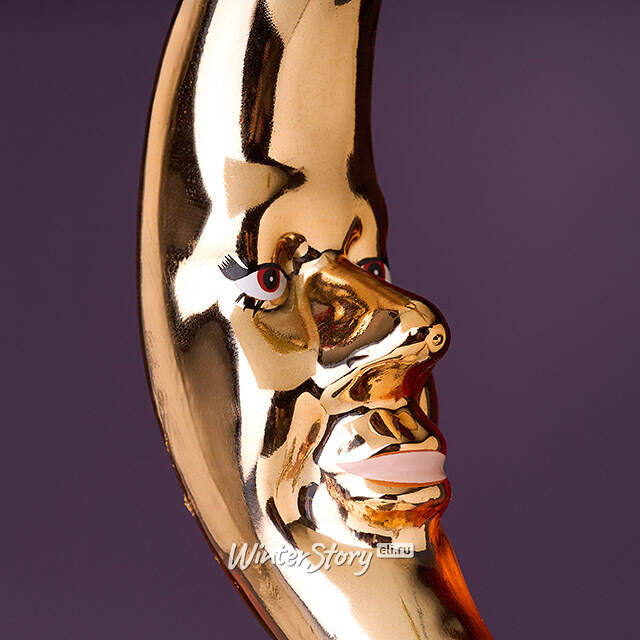 Елочная игрушка Месяц Markington 14 см в подарочной коробке, стекло Winter Deco