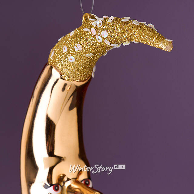 Елочная игрушка Месяц Markington 14 см в подарочной коробке, стекло Winter Deco