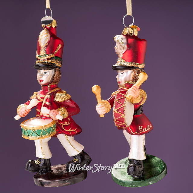 Елочные игрушки Гвардейцы - Барабанщики из Элдории 13 см, 2 шт, стекло Winter Deco