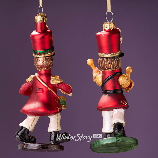 Елочные игрушки Гвардейцы - Барабанщики из Элдории 13 см, 2 шт, стекло Winter Deco