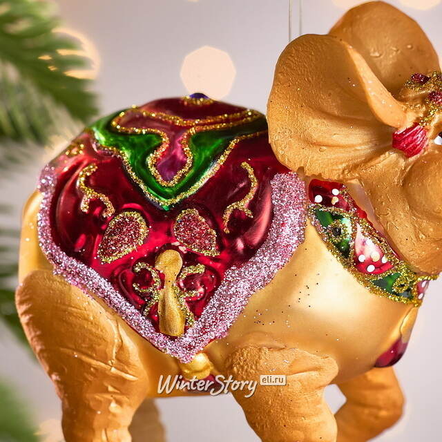 Елочная игрушка Слон Стэнли цирковой 11 см в подарочной коробке, стекло Winter Deco