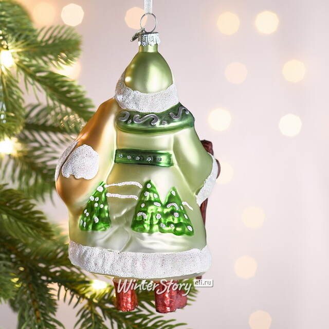 Елочная игрушка Дед Мороз в праздничном кафтане 15 см в подарочной коробке, стекло Winter Deco