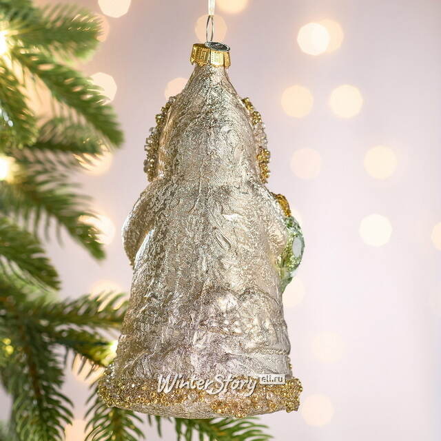 Елочная игрушка Дед Мороз в золотом кафтане 15 см, стекло Winter Deco
