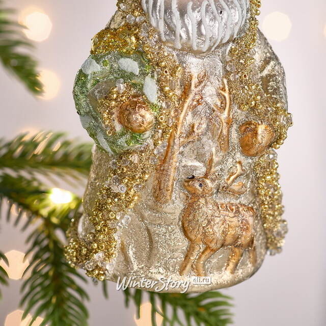 Елочная игрушка Дед Мороз в золотом кафтане 15 см, стекло Winter Deco