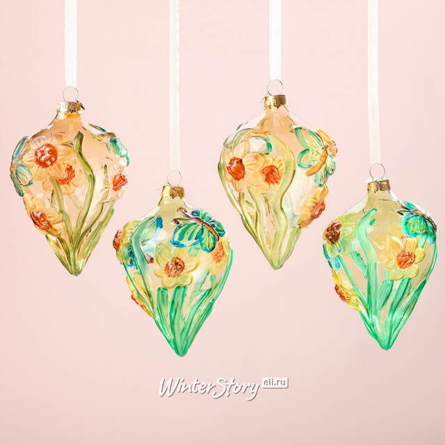 Елочные игрушки Луковки - Glazebury 13 см, 4 шт, подарочная коробка, стекло Winter Deco