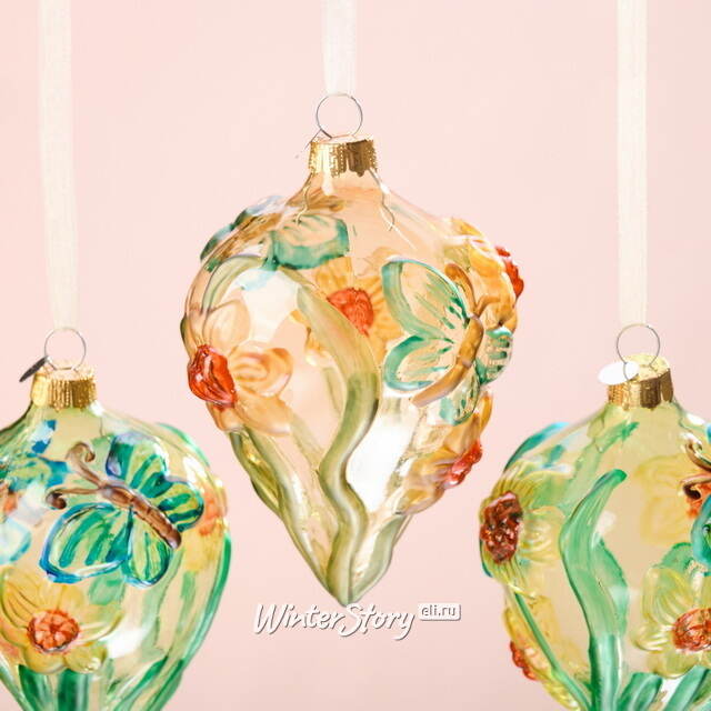 Елочные игрушки Луковки - Glazebury 13 см, 4 шт, подарочная коробка, стекло Winter Deco