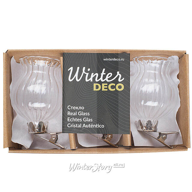 Мини-вазы на прищепке Векьяно 6*4 см, 3 шт, стекло Winter Deco