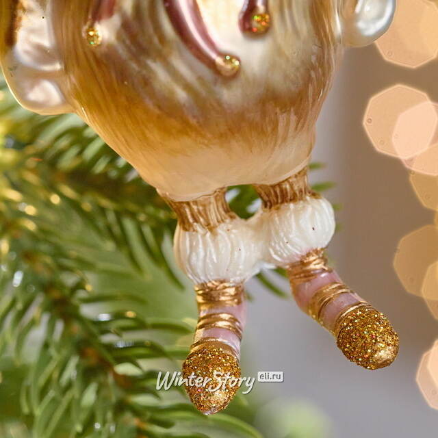 Елочная игрушка Медведица - Фея с крылышками 14 см в подарочной коробке, стекло Winter Deco