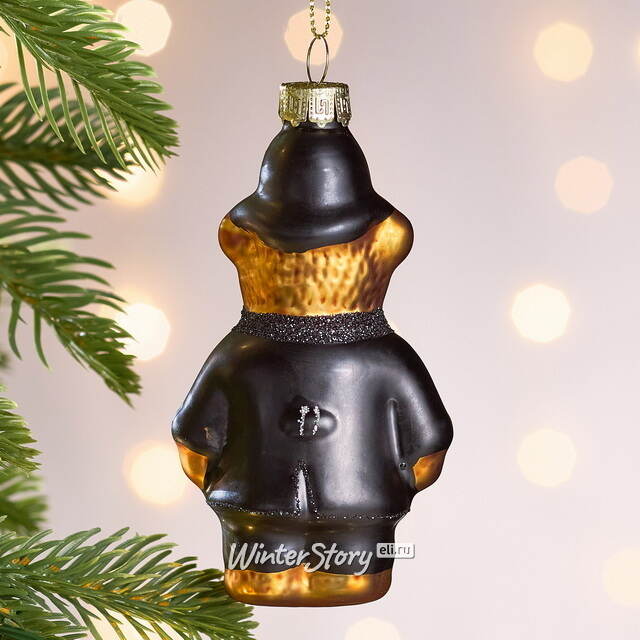 Елочная игрушка Медведь в костюме Сыщика 10 см, стекло Winter Deco