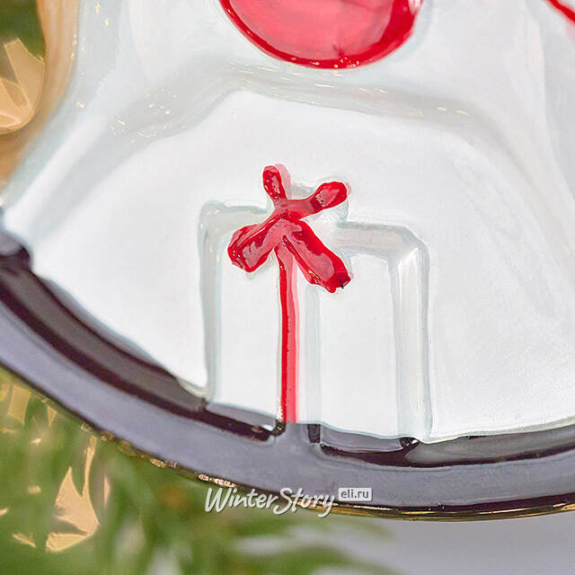 Елочная игрушка Лошадка-Качалка с подарком 10 см, стекло Winter Deco