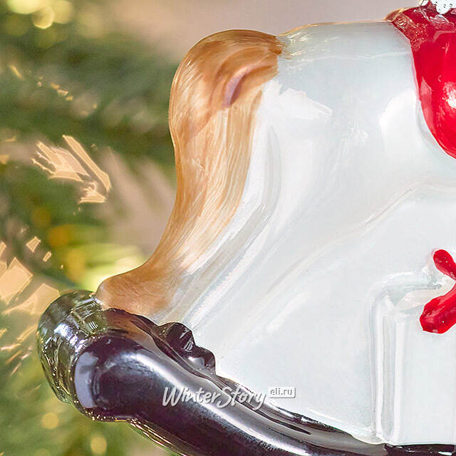 Елочная игрушка Лошадка-Качалка с подарком 10 см, стекло Winter Deco