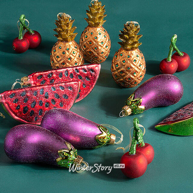 Елочные игрушки Овощи и Фрукты - Autumn Gift 10 см, 12 шт, стекло  Winter Deco