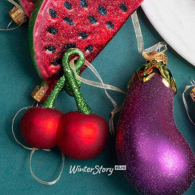 Елочные игрушки Овощи и Фрукты - Autumn Gift 10 см, 12 шт, стекло  Winter Deco